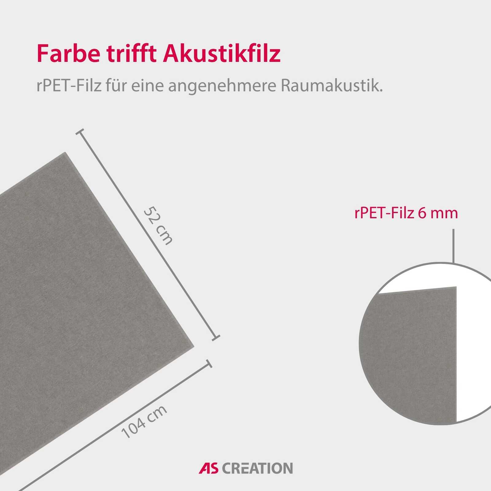Akustikfilz, rPET-Filz, 6 mm, Raumakustik, Filzplatte