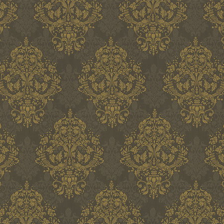 muster, Damast, gold, Tapete, dunkelbraun