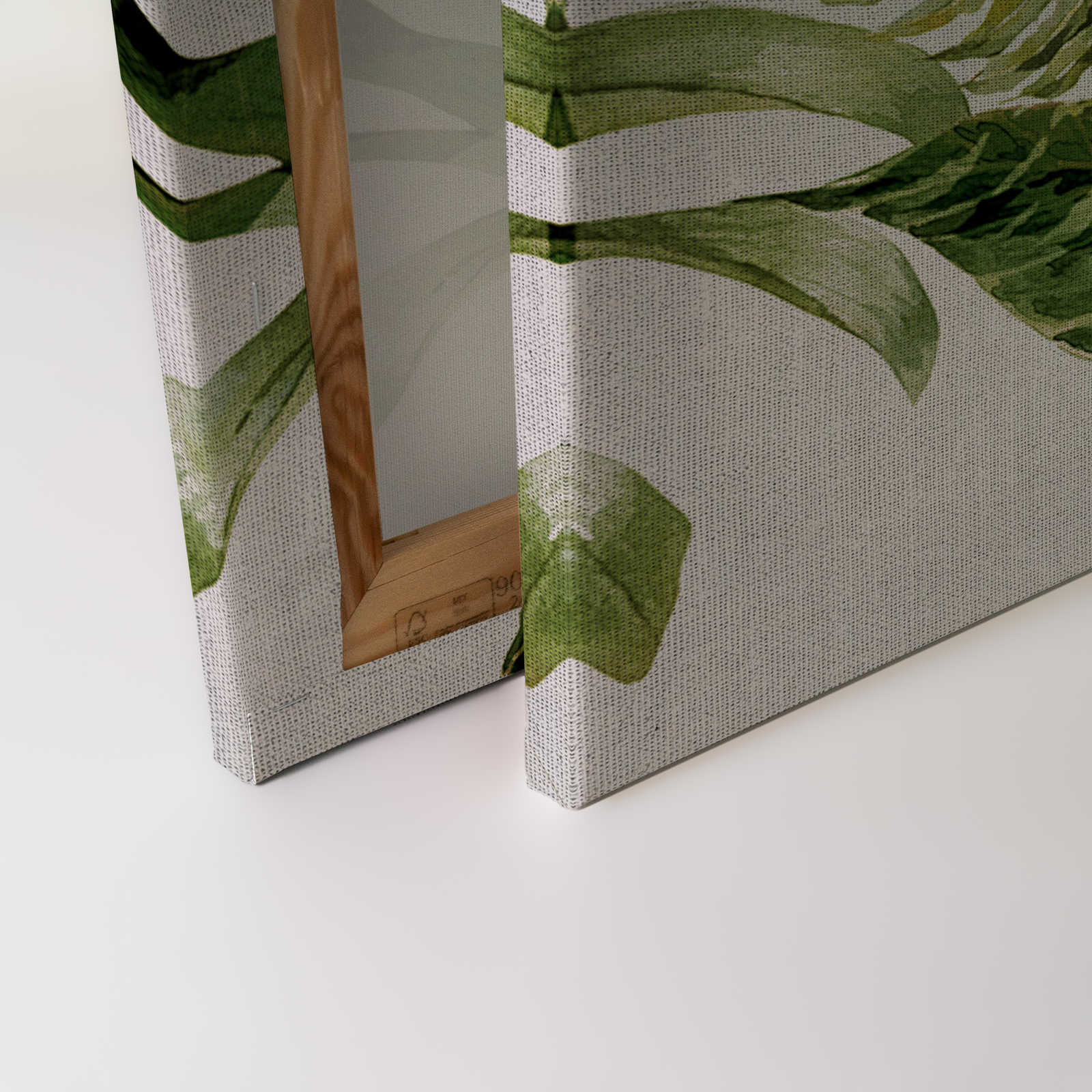             Tropisches Leinwandbild Monstera-Blättern im Aquarell Stil – 0,90 m x 0,60 m
        