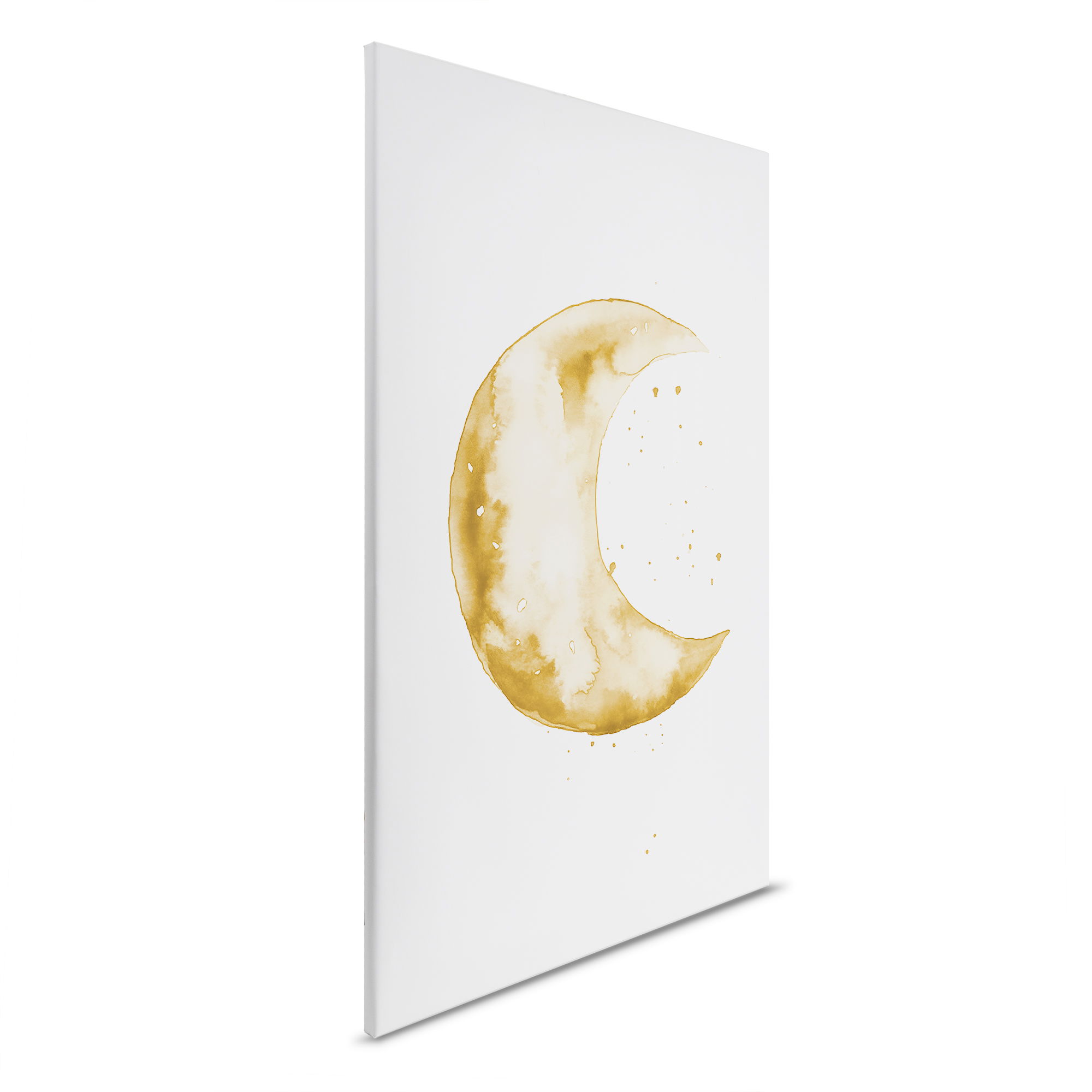         Leinwandbild Goldener Halbmond - Stilvolles Aquarell-Wandkunstwerk – 30 x 45 cm - Weiss, Gelb
    