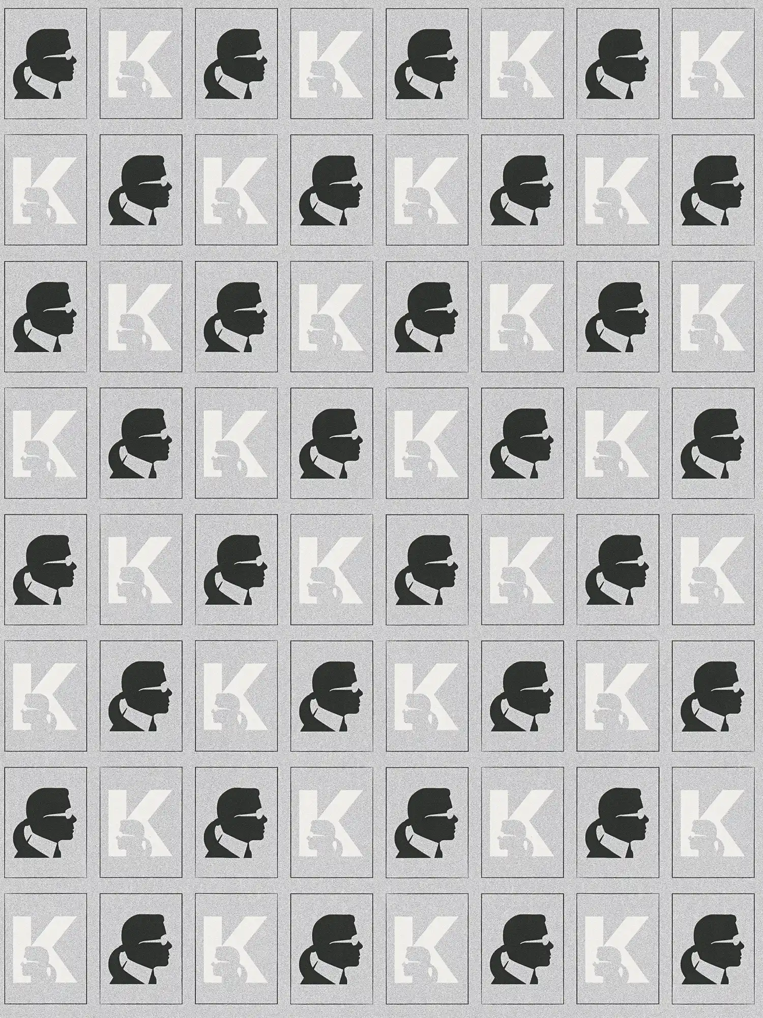         Karl LAGERFELD non-woven wallpaper emblem pattern - metallic, black
    