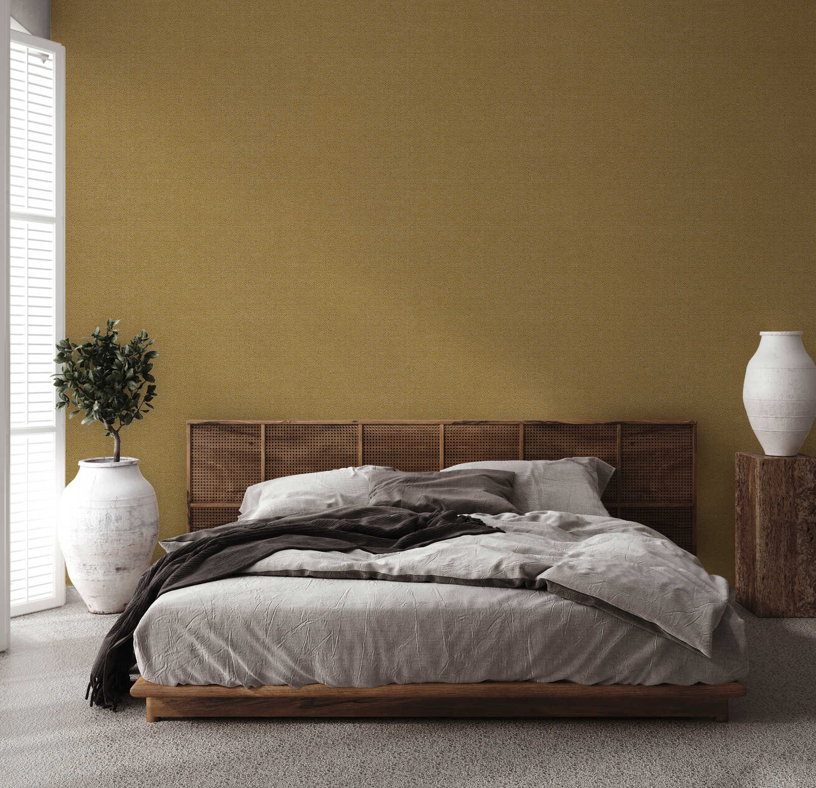             Papier peint doré à motifs avec effet 3D & éclat métallique - marron, jaune, métallique
        