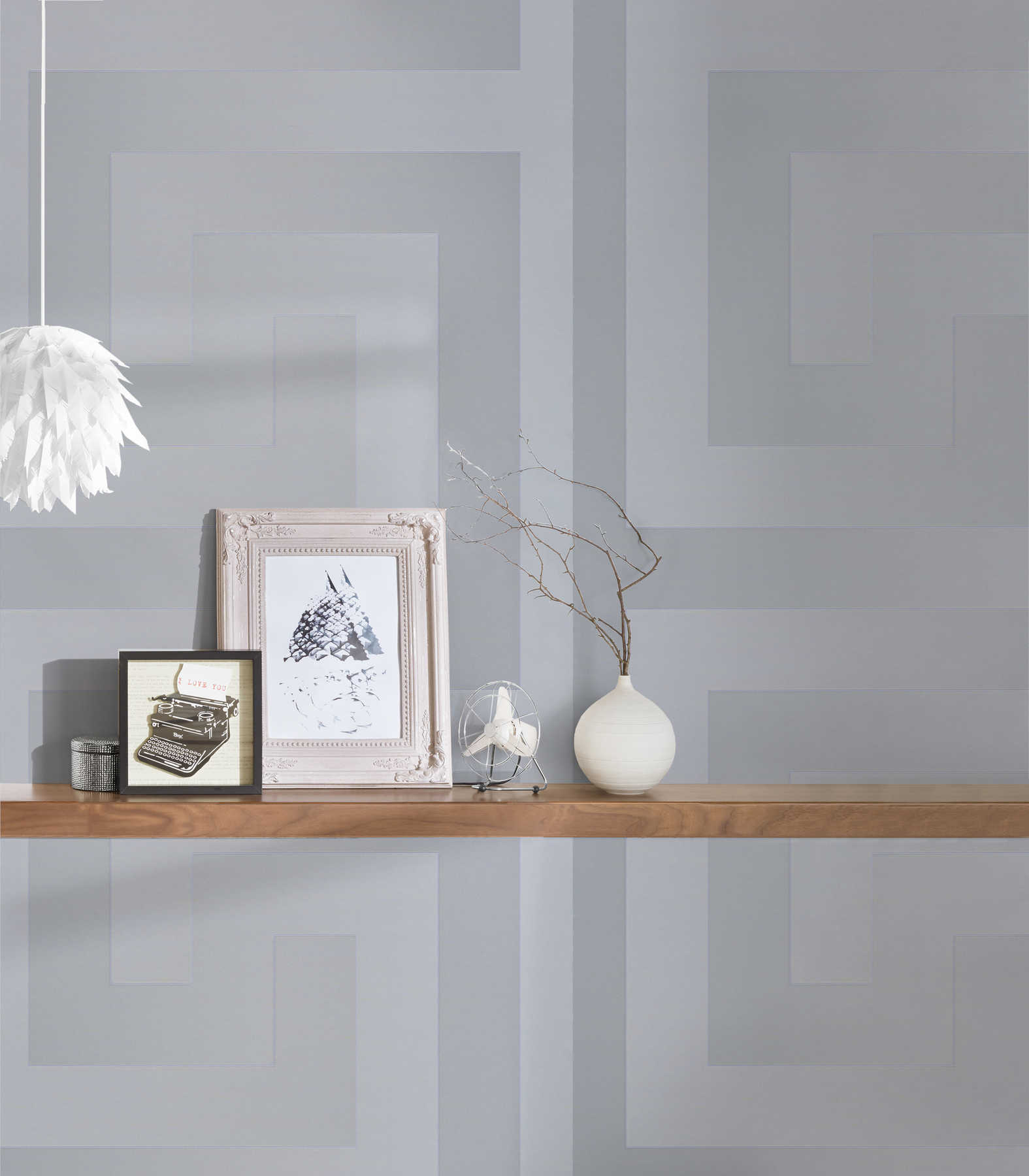             Silberne Tapete VERSACE mit Struktureffekt – Metallic
        