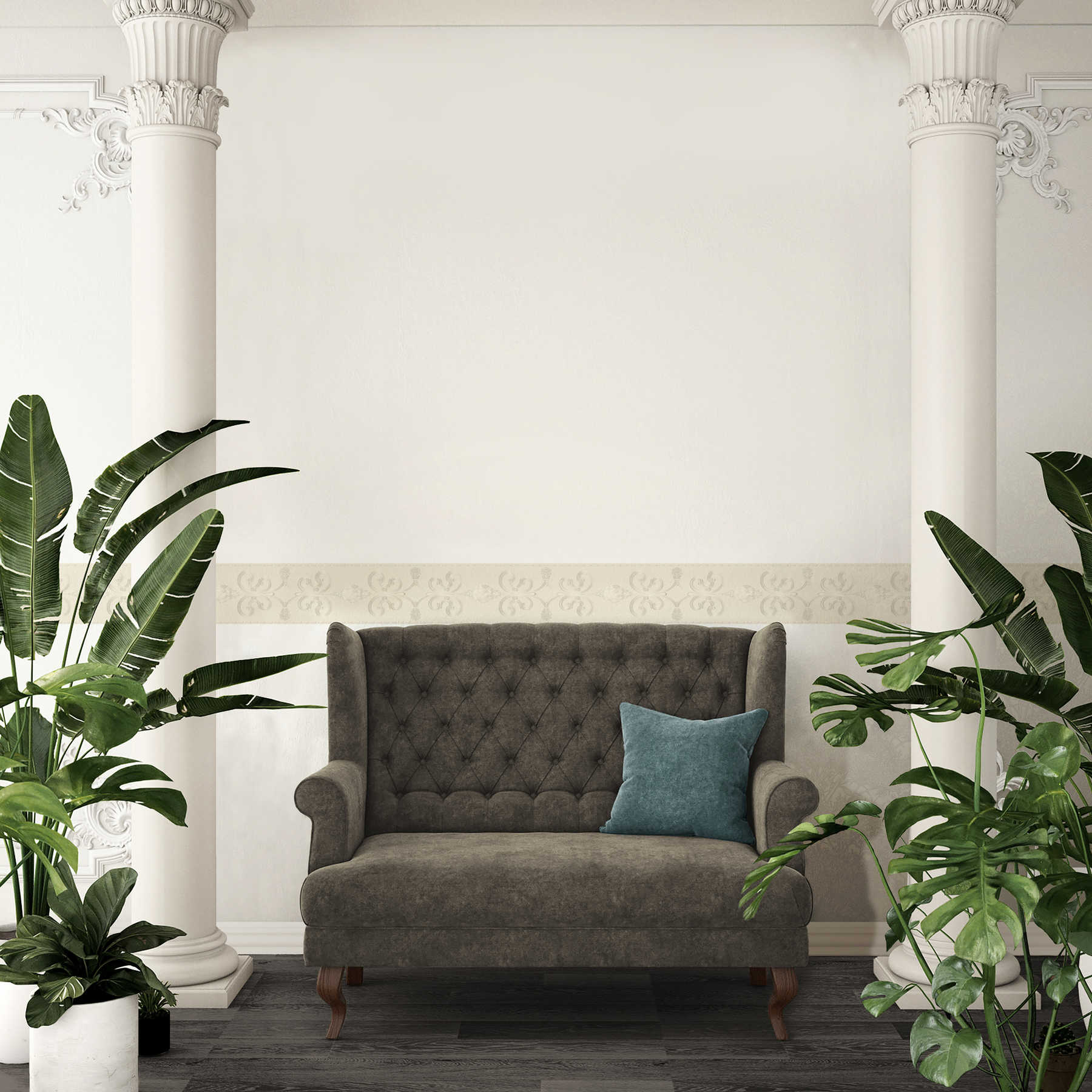             Luxueuze behangrand met structuur & metallic effect
        