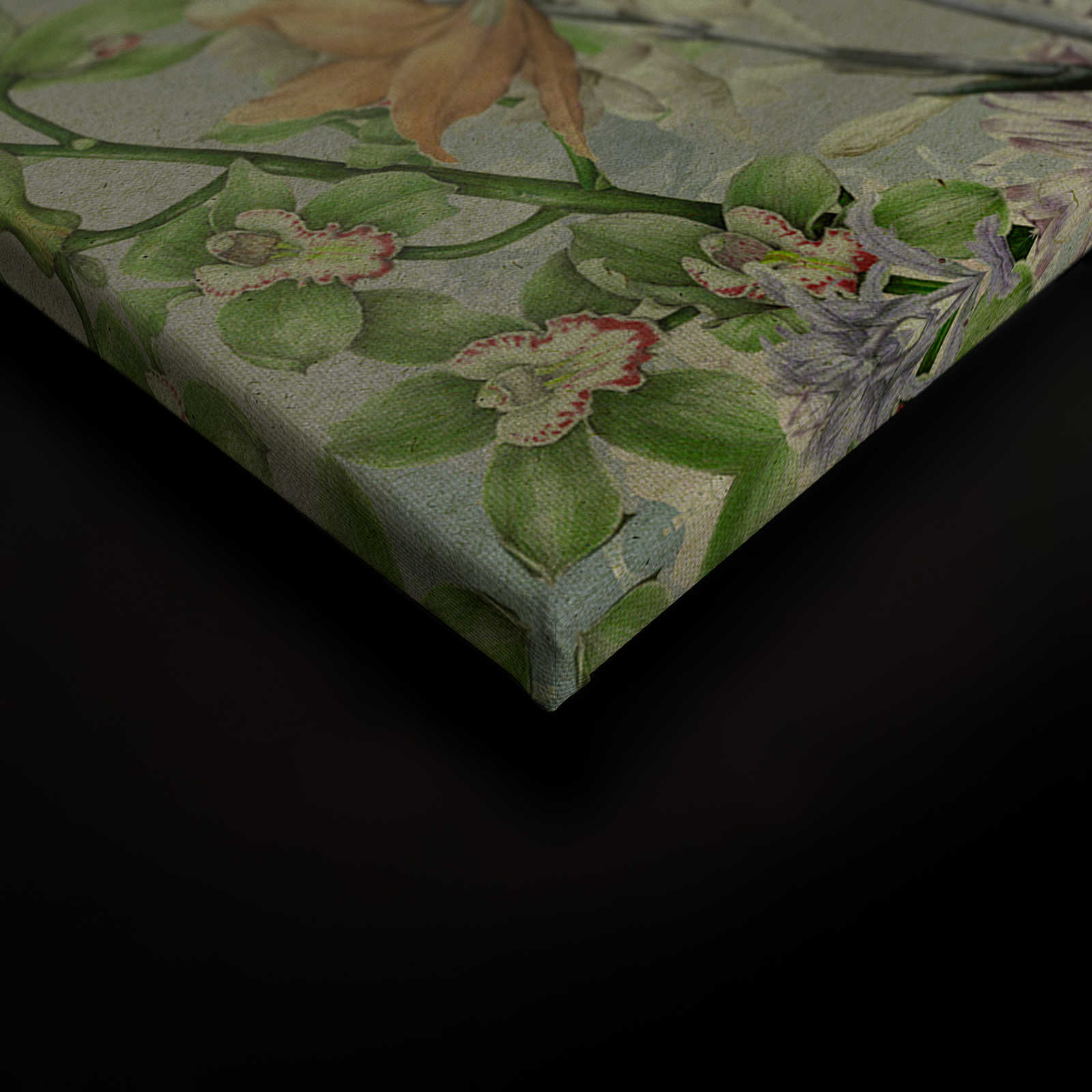             Amelies Home 2 - Flowers Canvas painting colourful flowers in country style - 0,90 m x 0,60 m
        