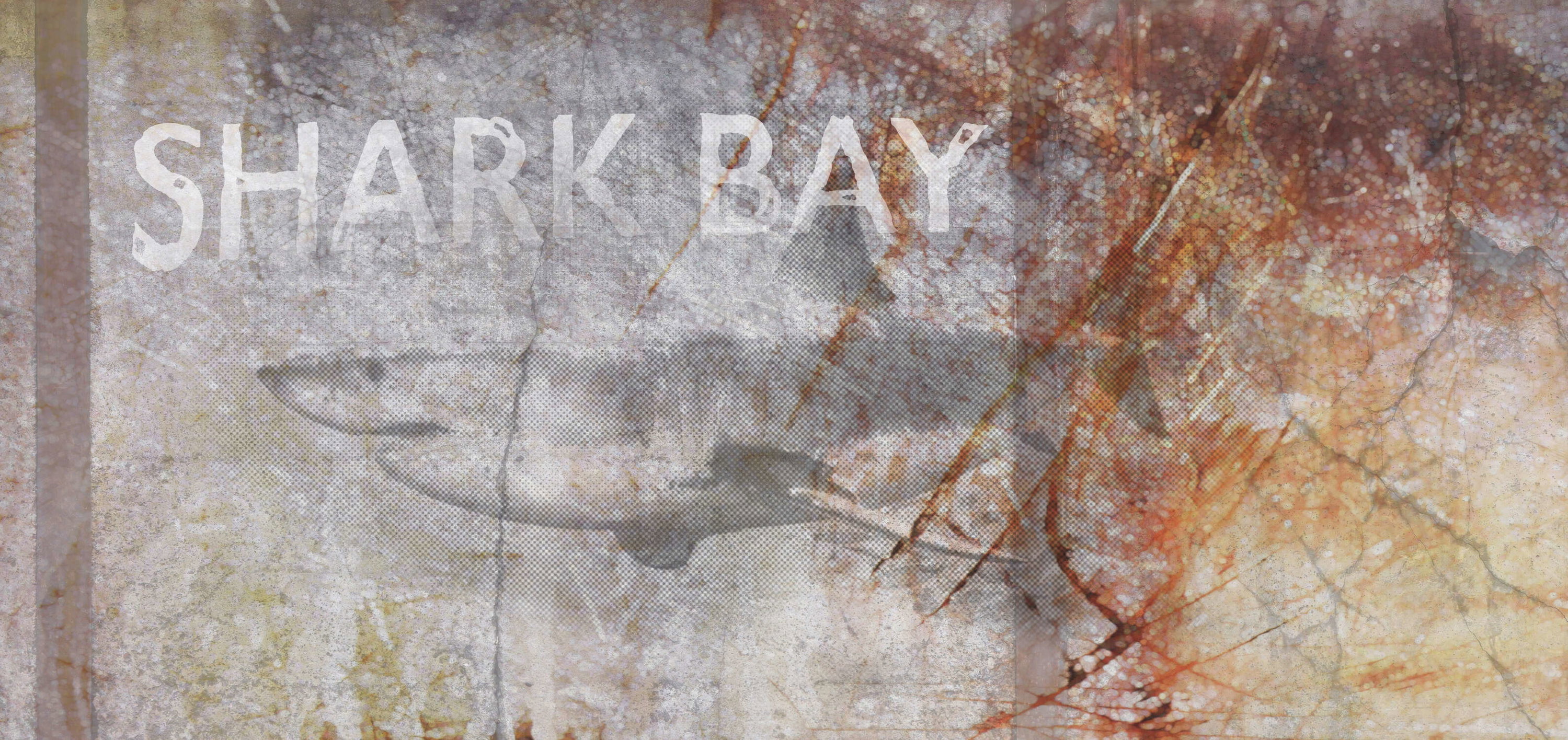 Shark Bay, collage, abstract, Sea, cracked texture