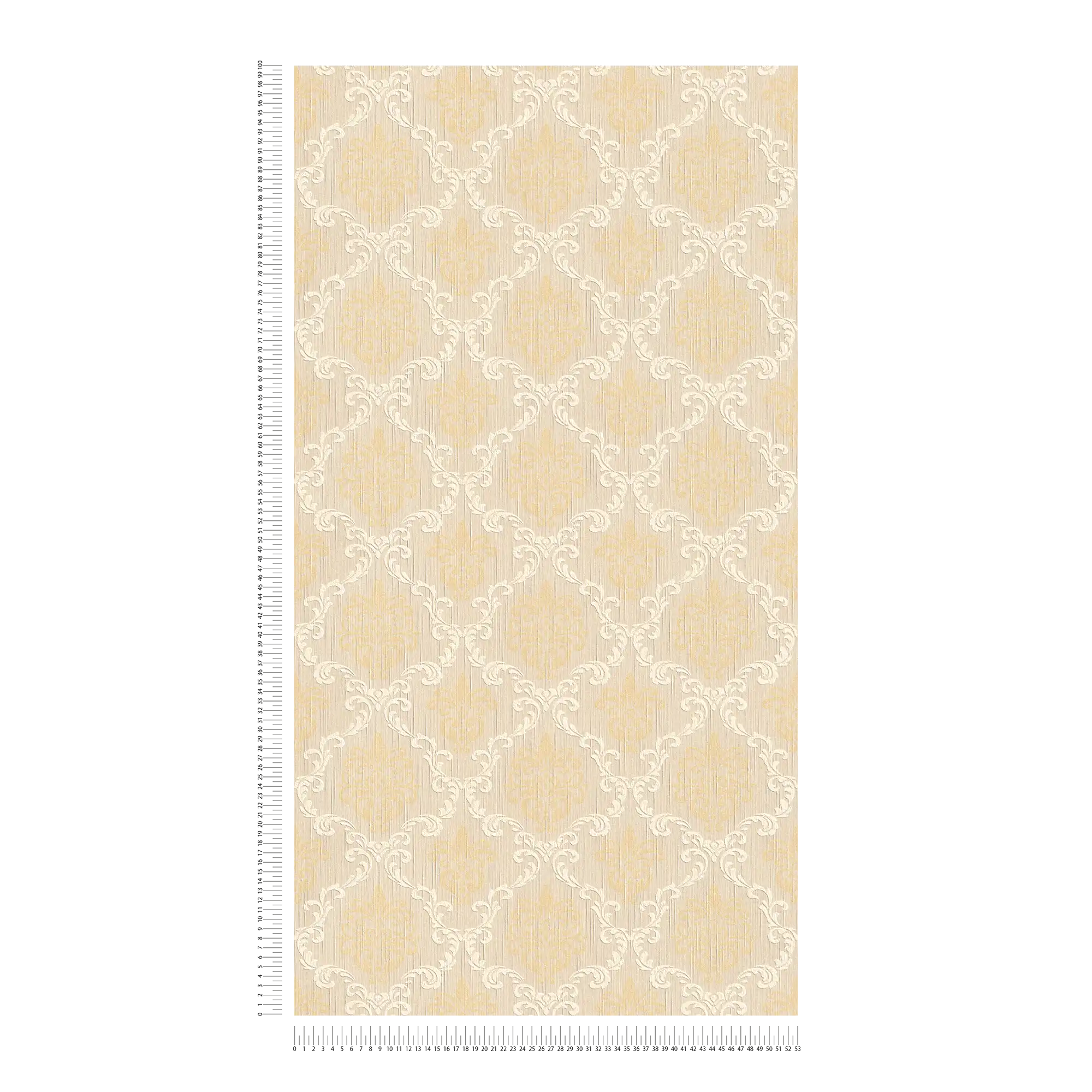             Tapete mit Ornament Design im Kolonial Stil – Beige
        