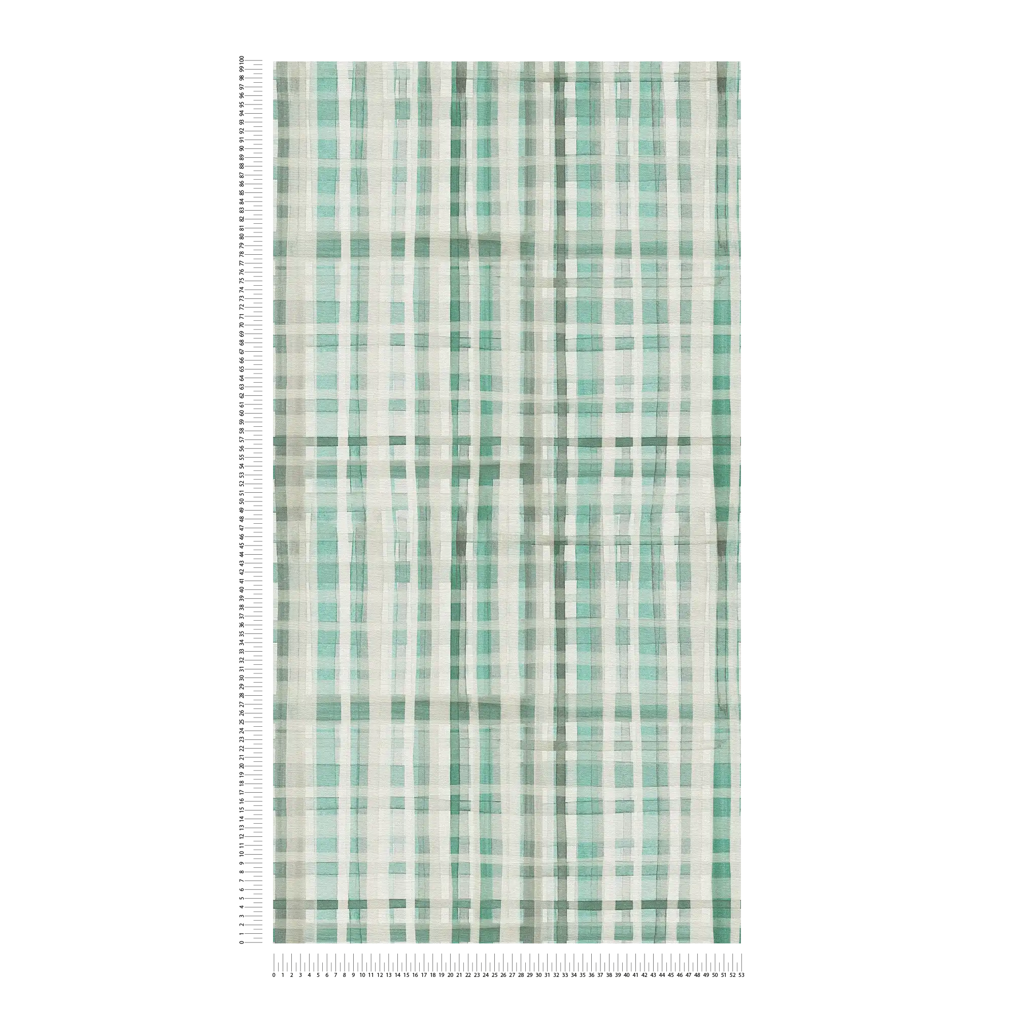             Zeitlose Vliestapete mit frischem Karomuster und einfacher Oberflächenstruktur – Grün, Weiß
        