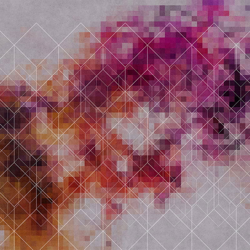         Papier peint Nuages de couleurs & motifs de lignes - rose, rouge
    