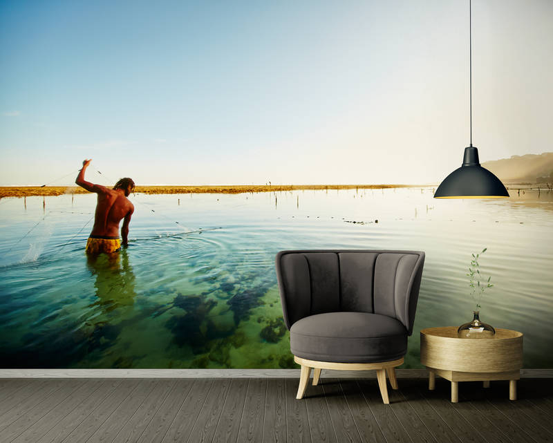             Fototapete Meereslandschaft – Fischer auf Bali
        