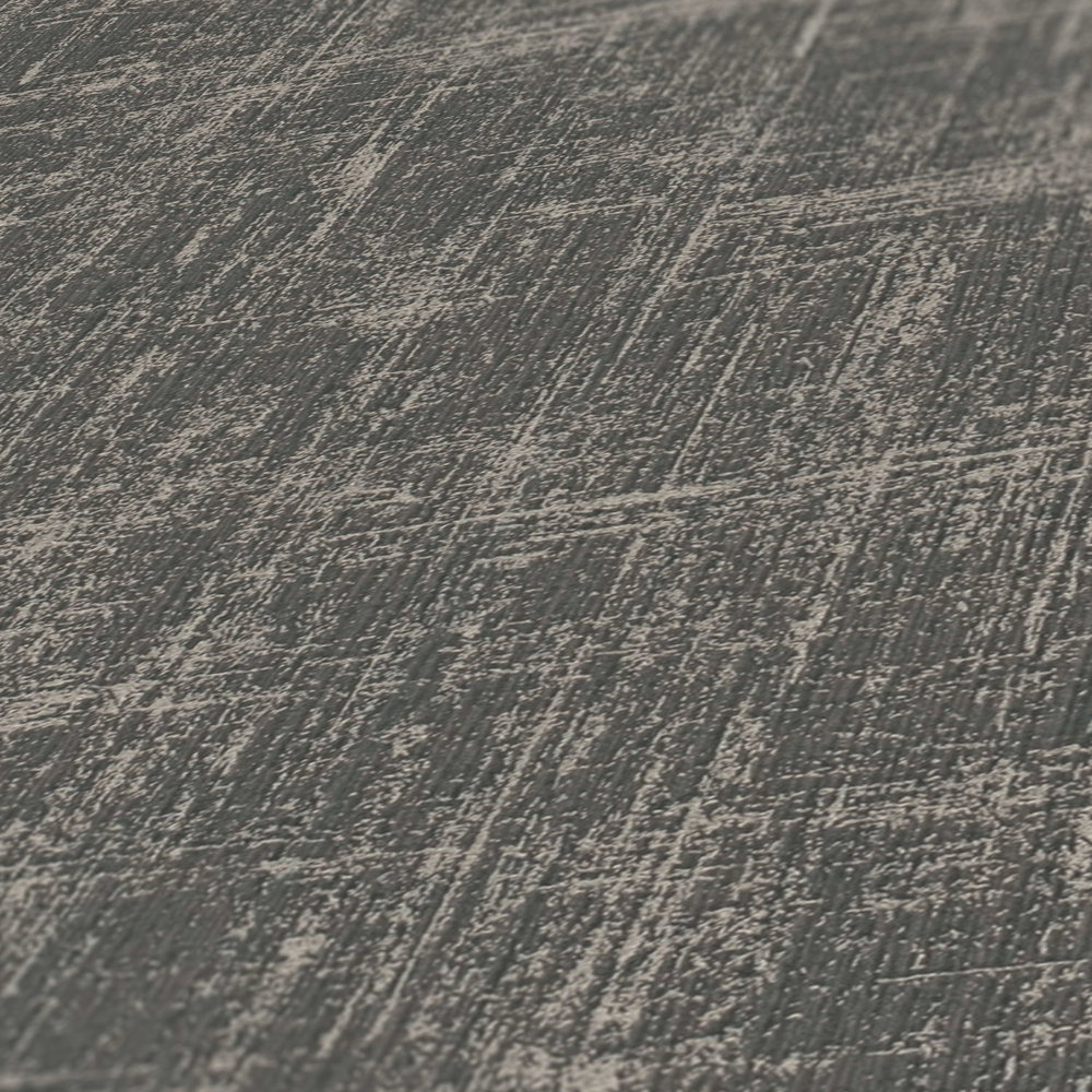             Vliestapete mit meliertem Metallic Effekt – Schwarz, Grau
        