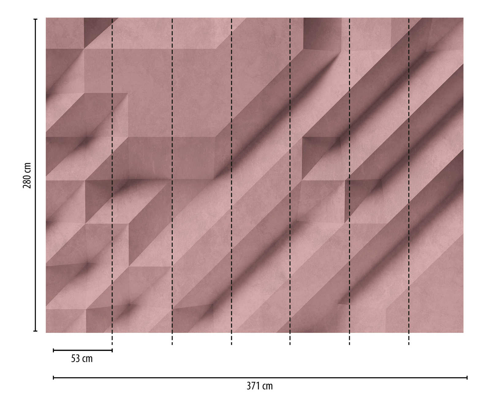 Tapeten Neuheit – 3D Motivtapete Betonoptik in Rosé