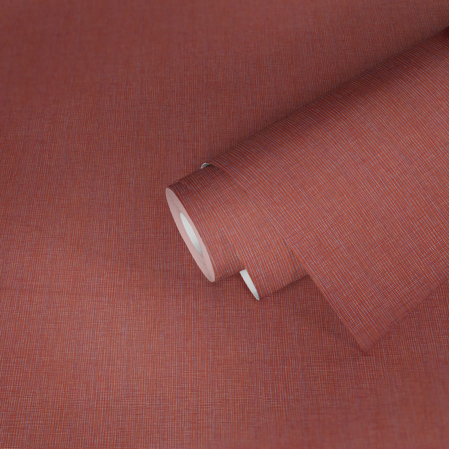             Tapete Rot mit Textil-Muster in Rot Orange & Lila
        