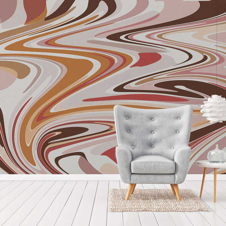 Wandtapete, Wandmotiv, abstractes Muster, rosa beige, Wohnzimmer-Deko