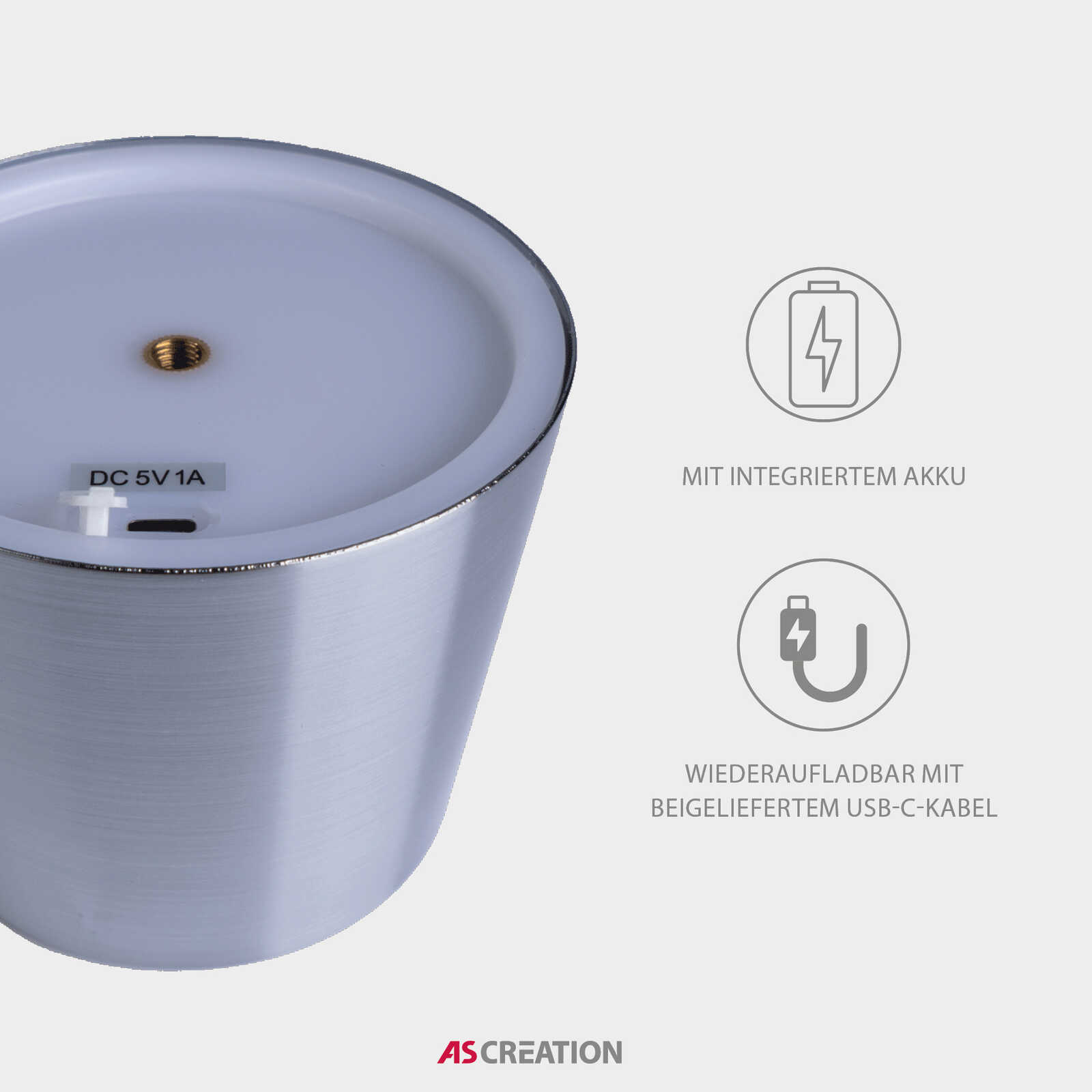             Tischleuchte aus Metall - Luma 3 – Silber, Metallic
        