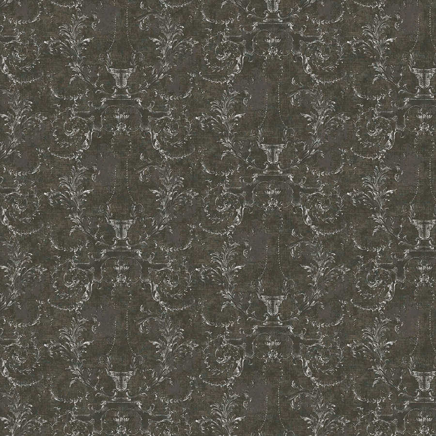         Ornament Behang met Moderne Gebruikte Look - Bruin
    