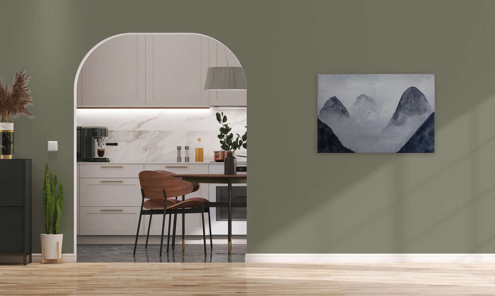             Leinwand Berglandschaft Aquarell – 0,90 m x 0,60 m
        