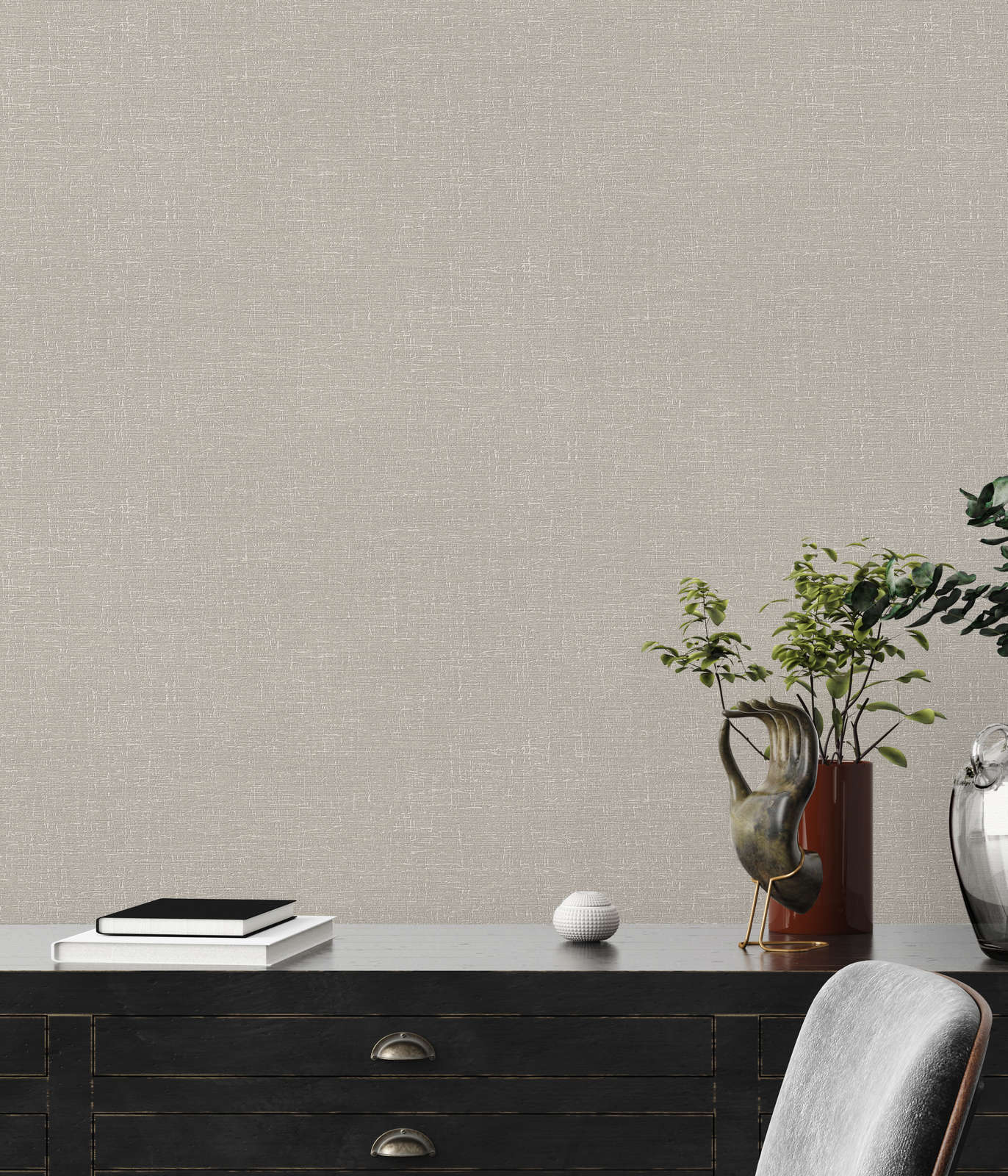 Strukturierte Vliestapete in matter Optik – Beige