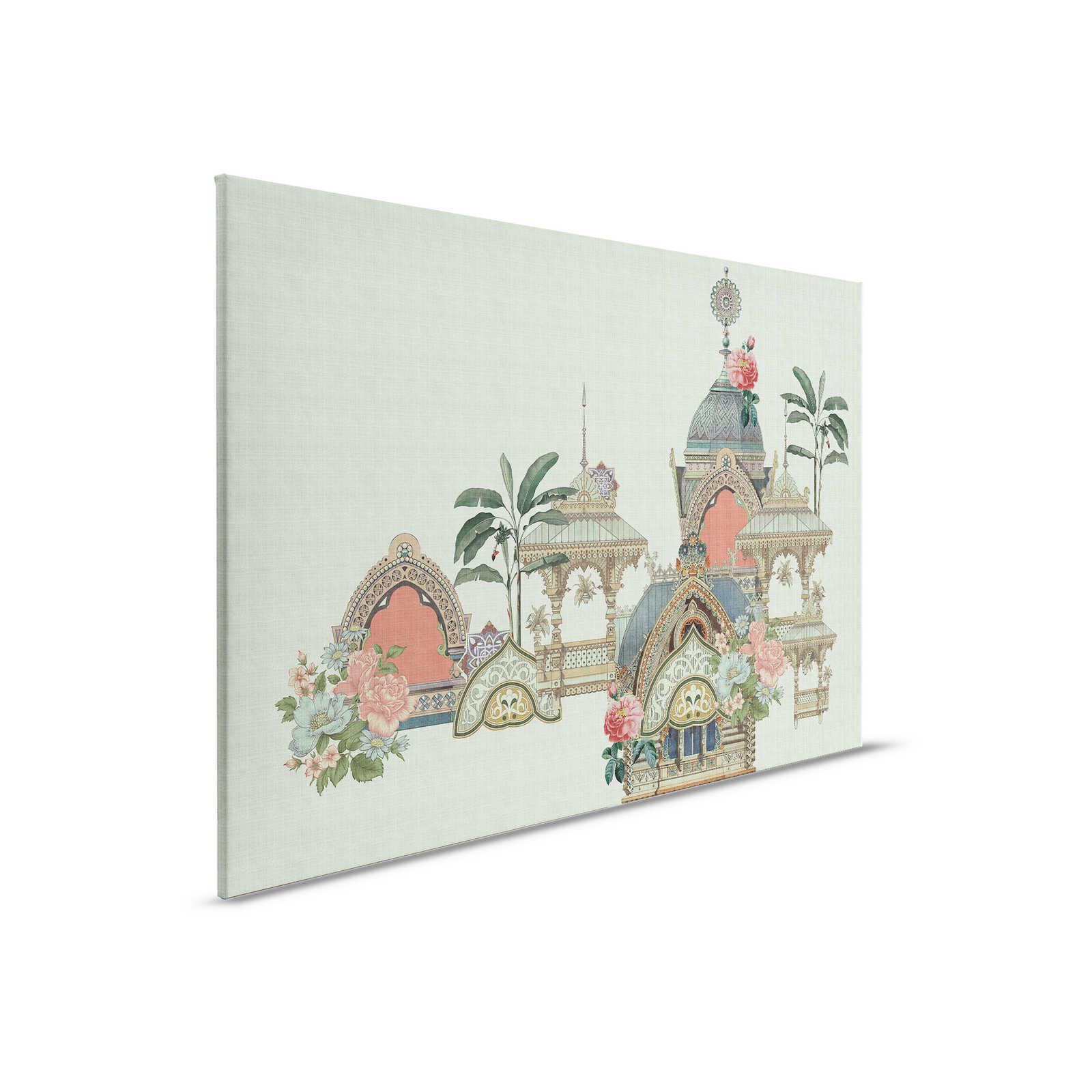         Jaipur 1 - Canvas schilderij India Tempel & Bloemrijk Design - 0,90 m x 0,60 m
    