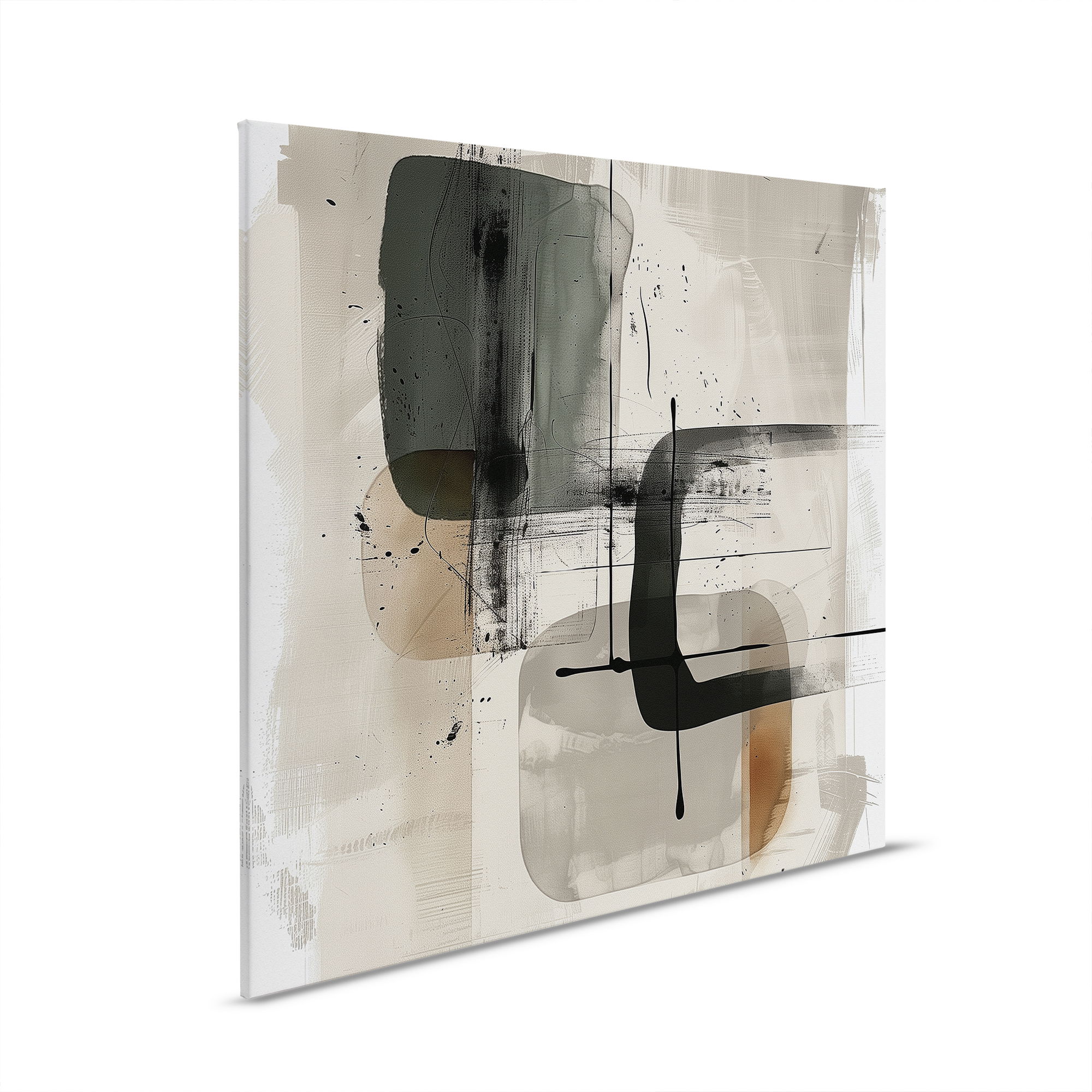         Creative Lines - Eigentijdse Canvas Digital behang - 30 x 30 cm - Beige, Grijs
    