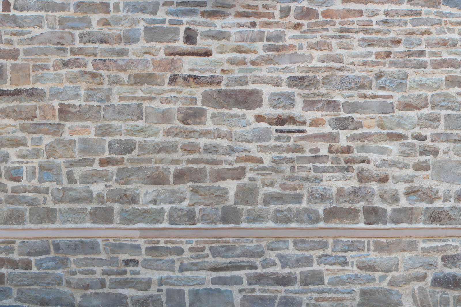 Leinwandbild Mauerwerk Hellgrau mit Naturstein Design – 0,90 m x 0,60 m