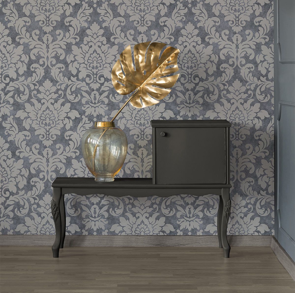 Grey wallpaper baroque Style