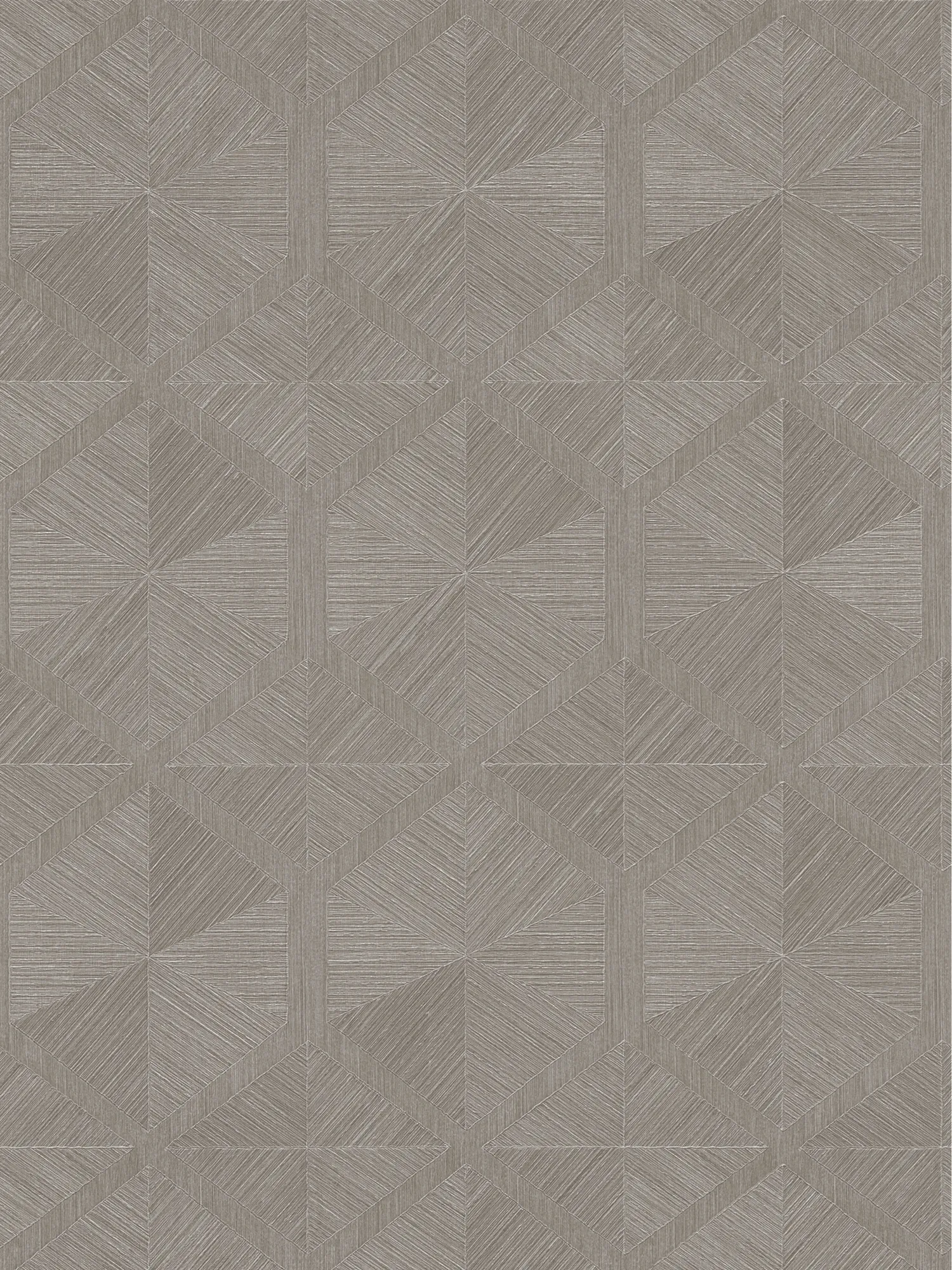 Lineares Geometrie Dekor Vliestapete mit strukturierter Oberfläche und sanft glänzendem Finish – Grau, Grau, Metallic