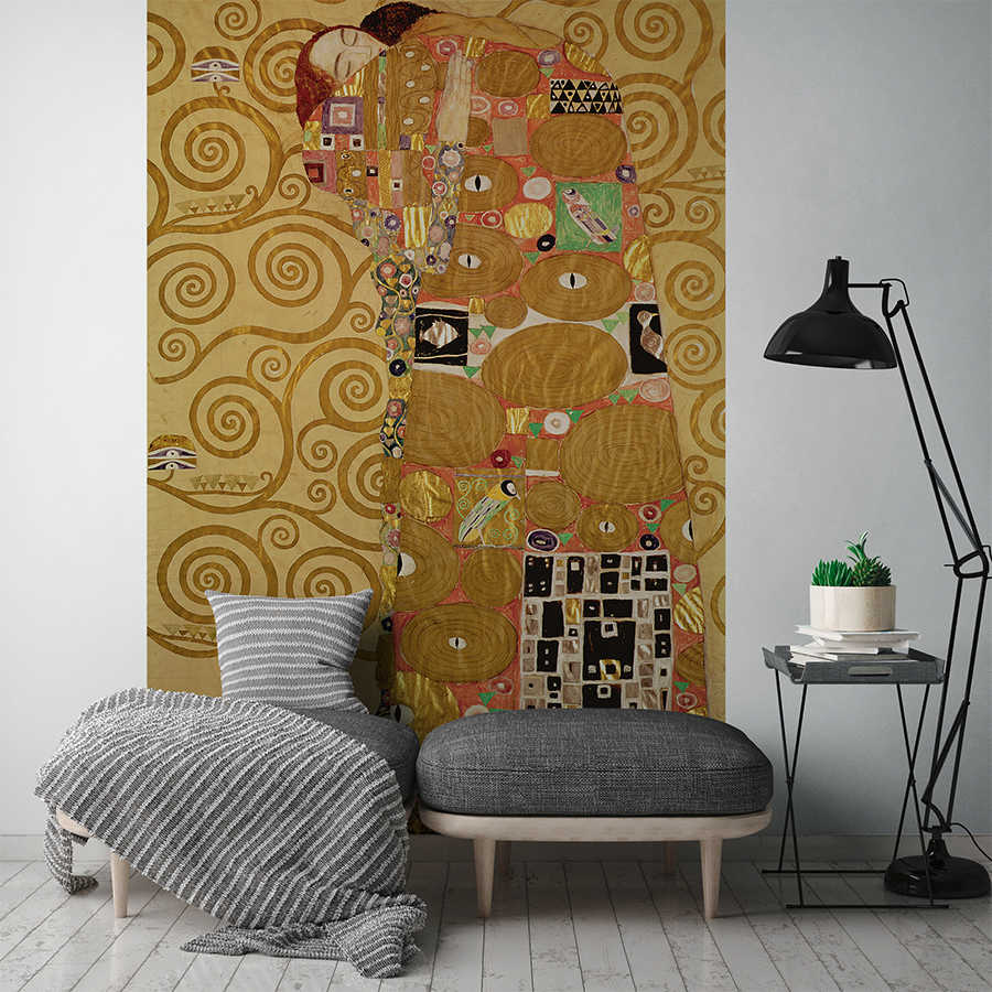 Wandteppich, Kunsttapete, Goldene Farben, Abstrakt, Spiralen Muster