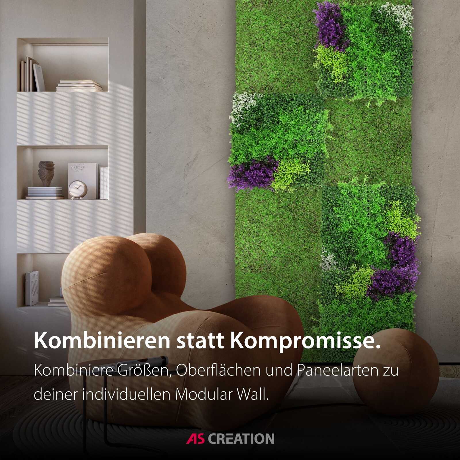 Modulwand, Grünpflanzen, Mooswand, Pflanzenpaneel, Wohnzimmermöbel