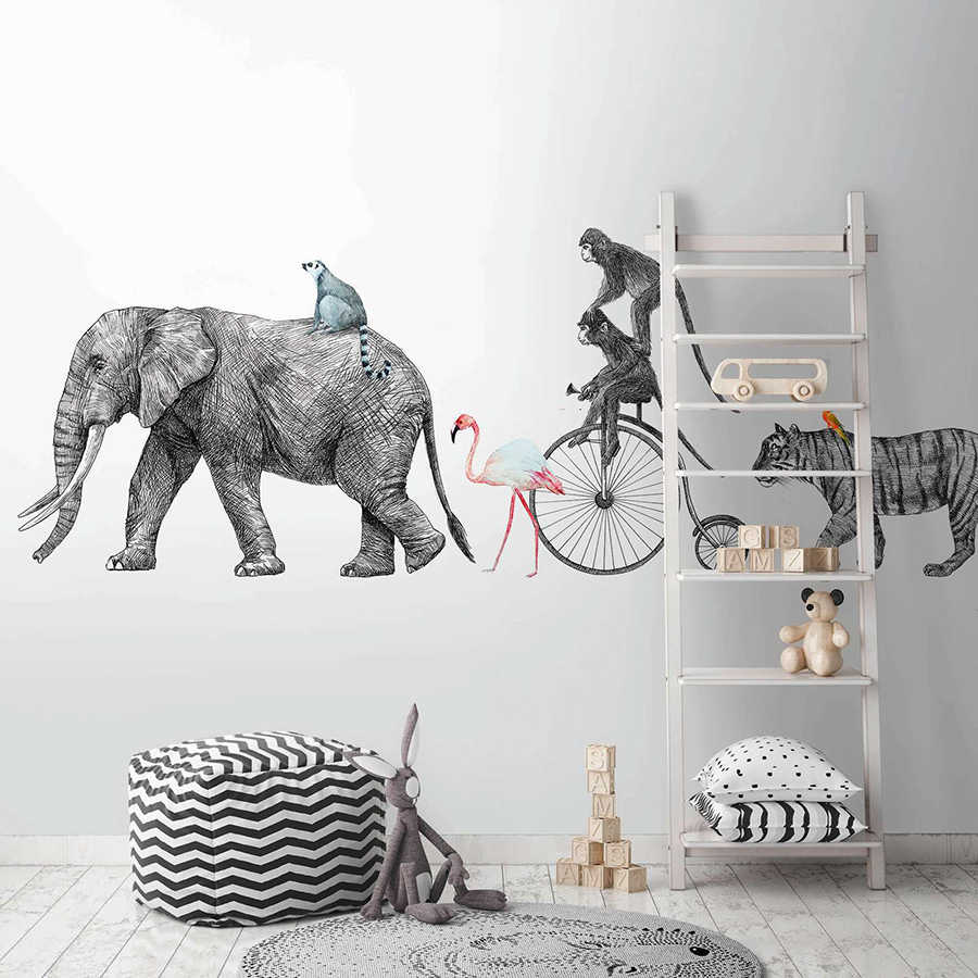 Kinderzimmer, Wanddekoration, Tiermotiv, Elefant, Wald/Monument