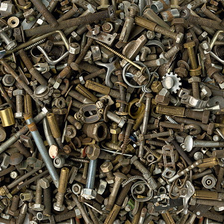         Muurschildering detail van schroeven
    