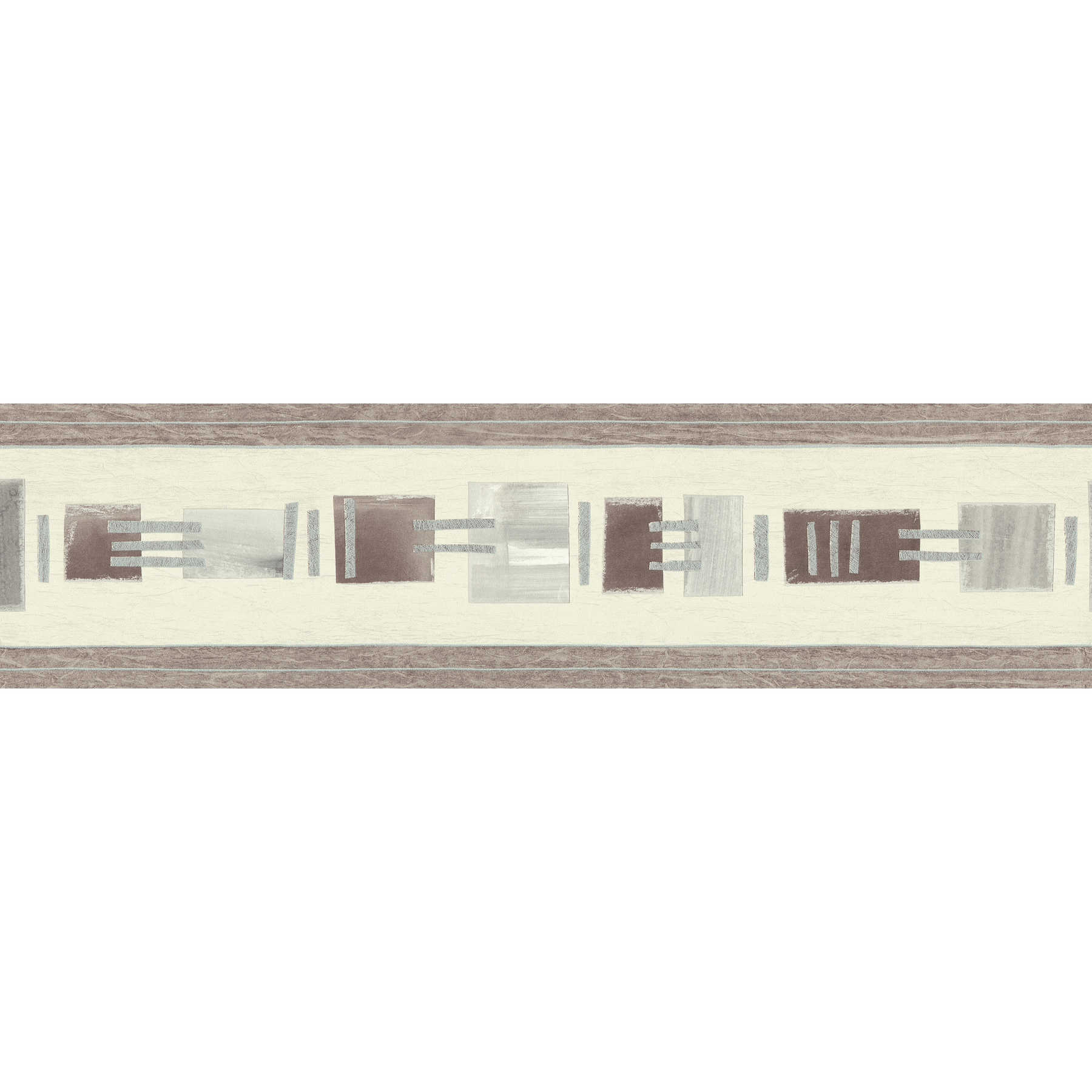         Zelfklevende rand met abstract patroon - grijs, crème
    