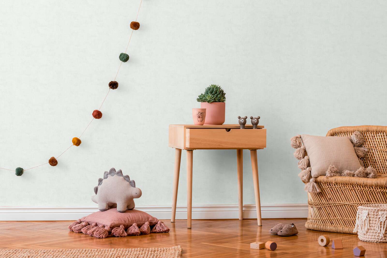             Einfarbige Kinderzimmer Vliestapete - Sanft und schlicht als ideale Ergänzung zu unseren Motivtapeten – Beige
        