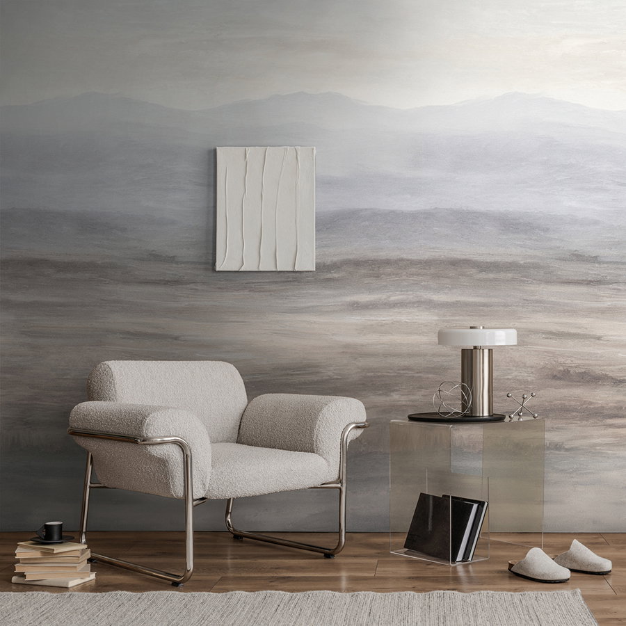 Sessel, Sesselstuhl, Lampe, Beistelltisch, Wandkunst