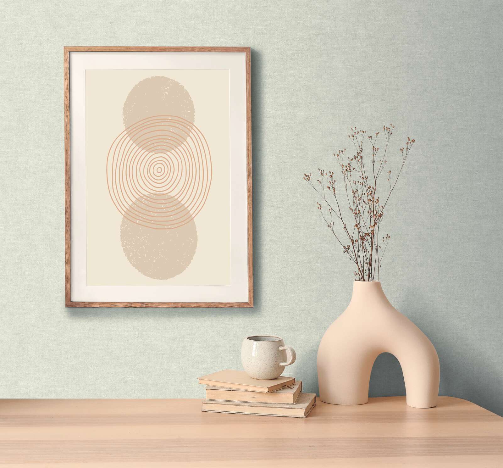 abstract-art, gerahmtes-poster, geometrisches-design, neutrale-palette, wohn-deko