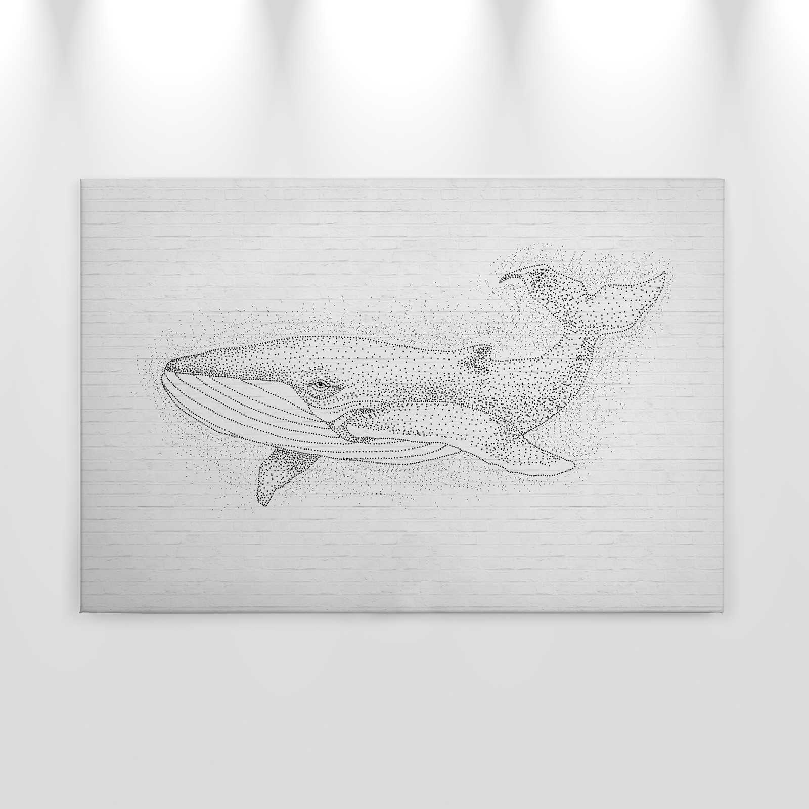 Design Leinwandbild Backsteinwand &amp; Wal Motiv – 0,90 m x 0,60 m