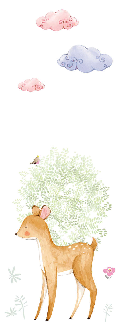 reh, wild, waldtier, kinderillustration, waldlandschaft