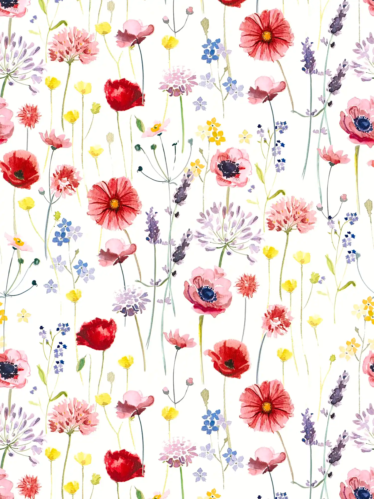         Flowers Wallpaper flowers watercolour - colourful, white
    