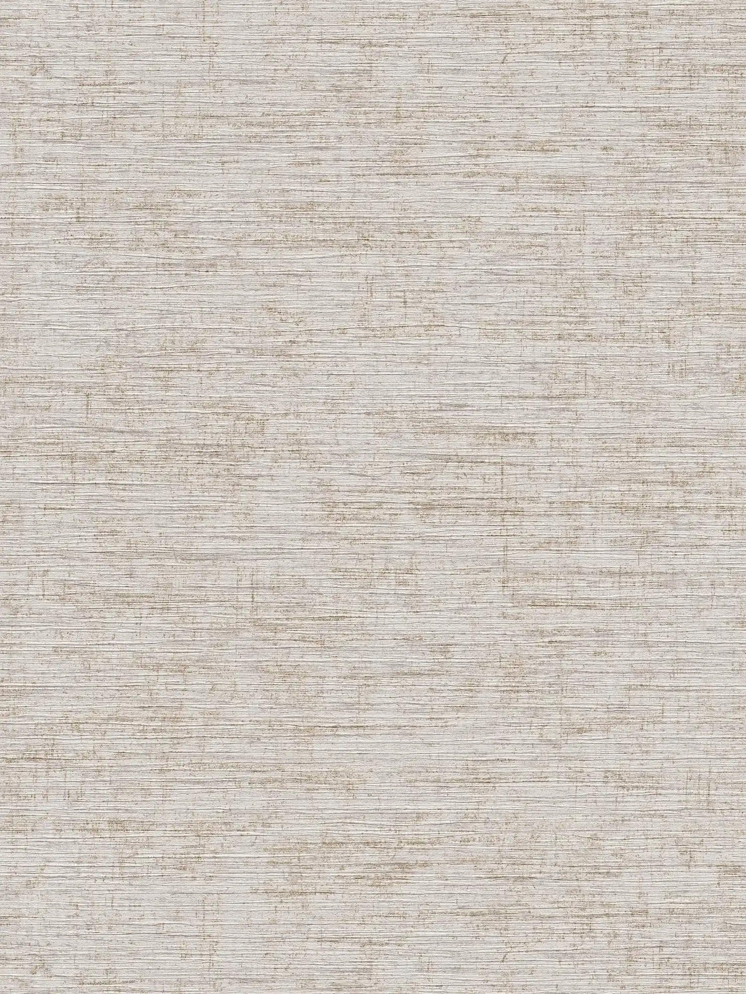         Papier peint chiné avec motif textile gaufré - beige, gris, métallique
    