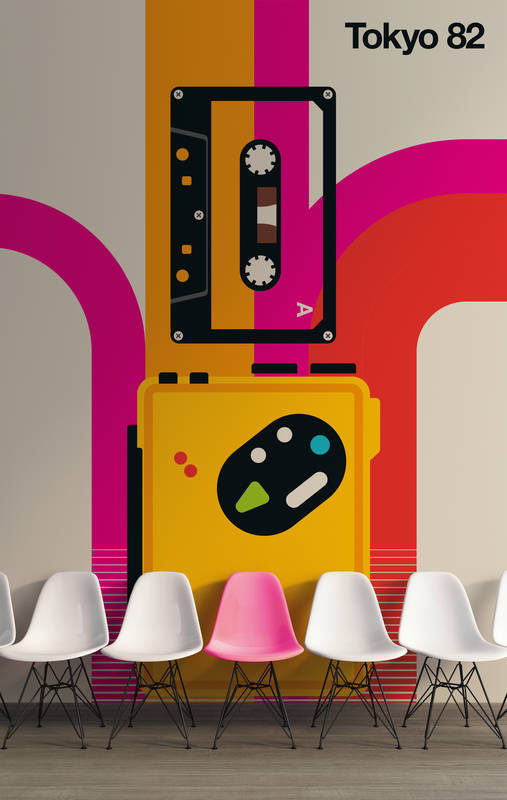             Tokyo 82 – Fototapete im bunten Retro Walkman
        