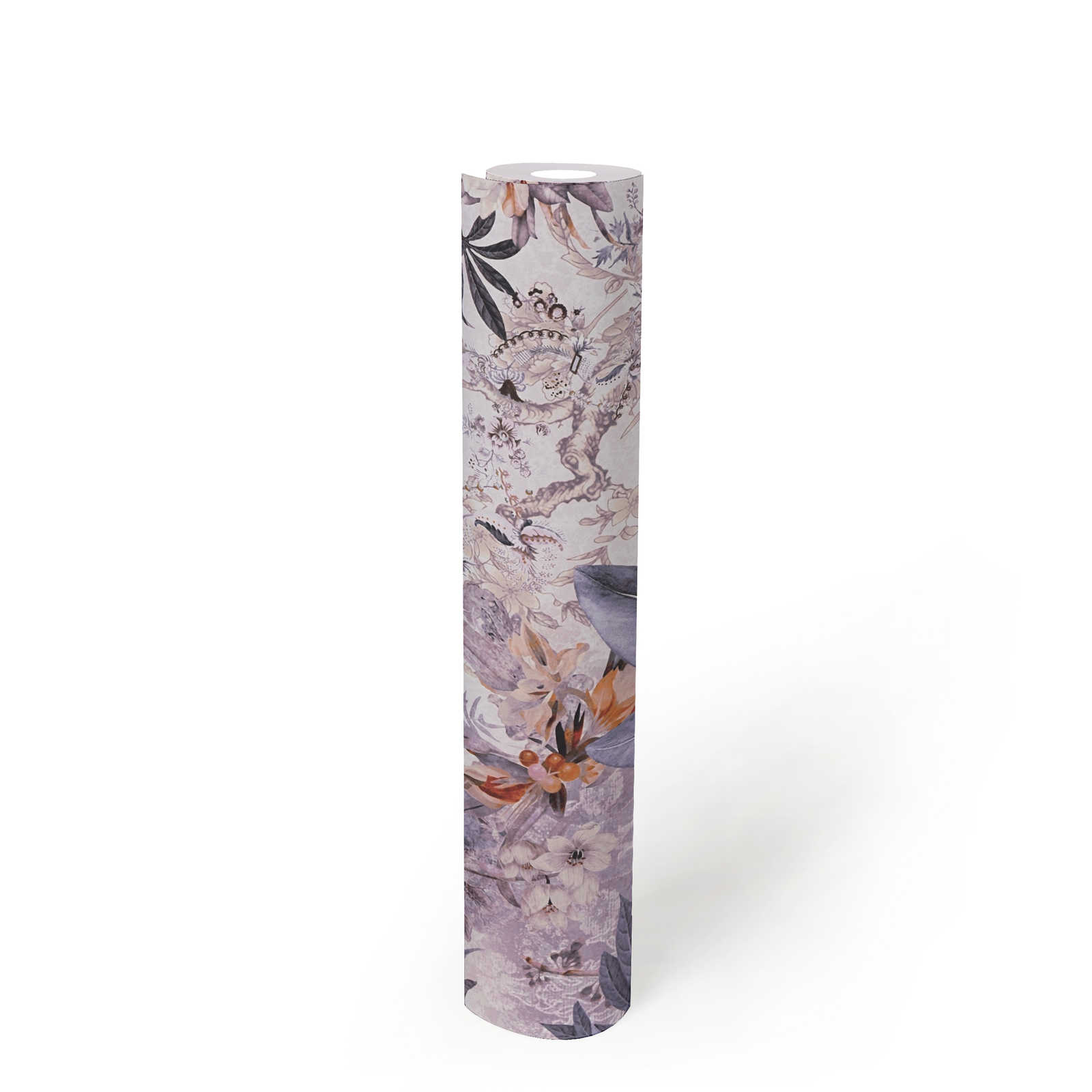 Blumen Tapete florale Vintage-Blüten – Blau, Grau