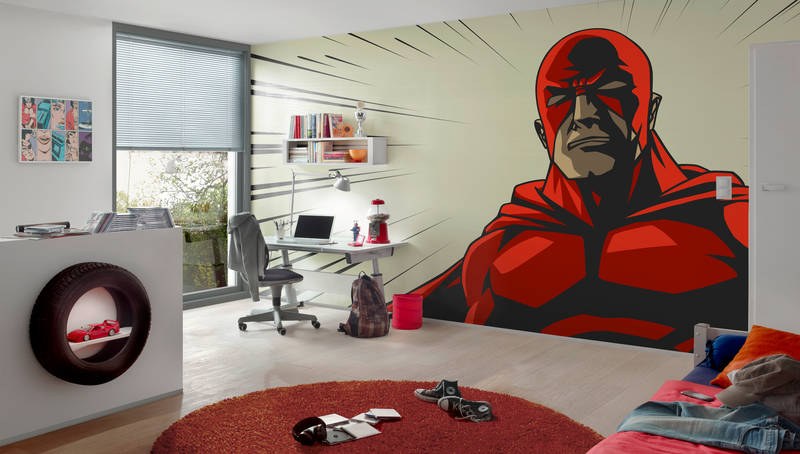 Comic-Wandbild, Rot-schwarz, Superhelden-Poster, Kinderzimmer-Deko, Arbeitszimmer-Einrichtung