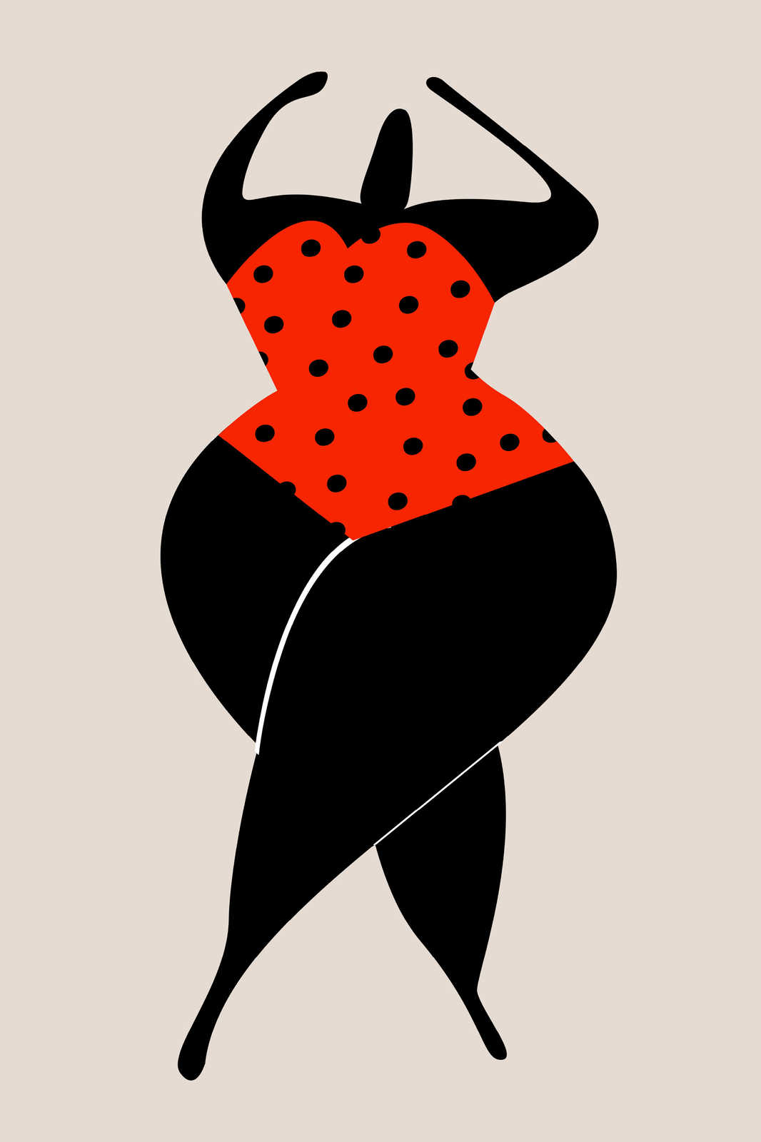 Kunst Leinwandbild Frauen Figur im Badeanzug | rot – 0,90 m x 0,60 m
