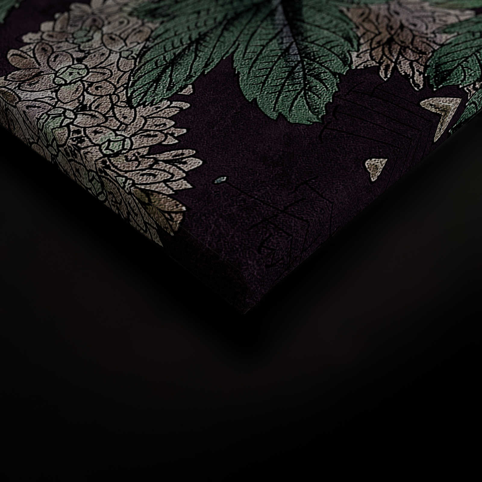             Dark Room 1 - Schwarzes Leinwandbild Botanical Muster Grün – 0,90 m x 0,60 m
        