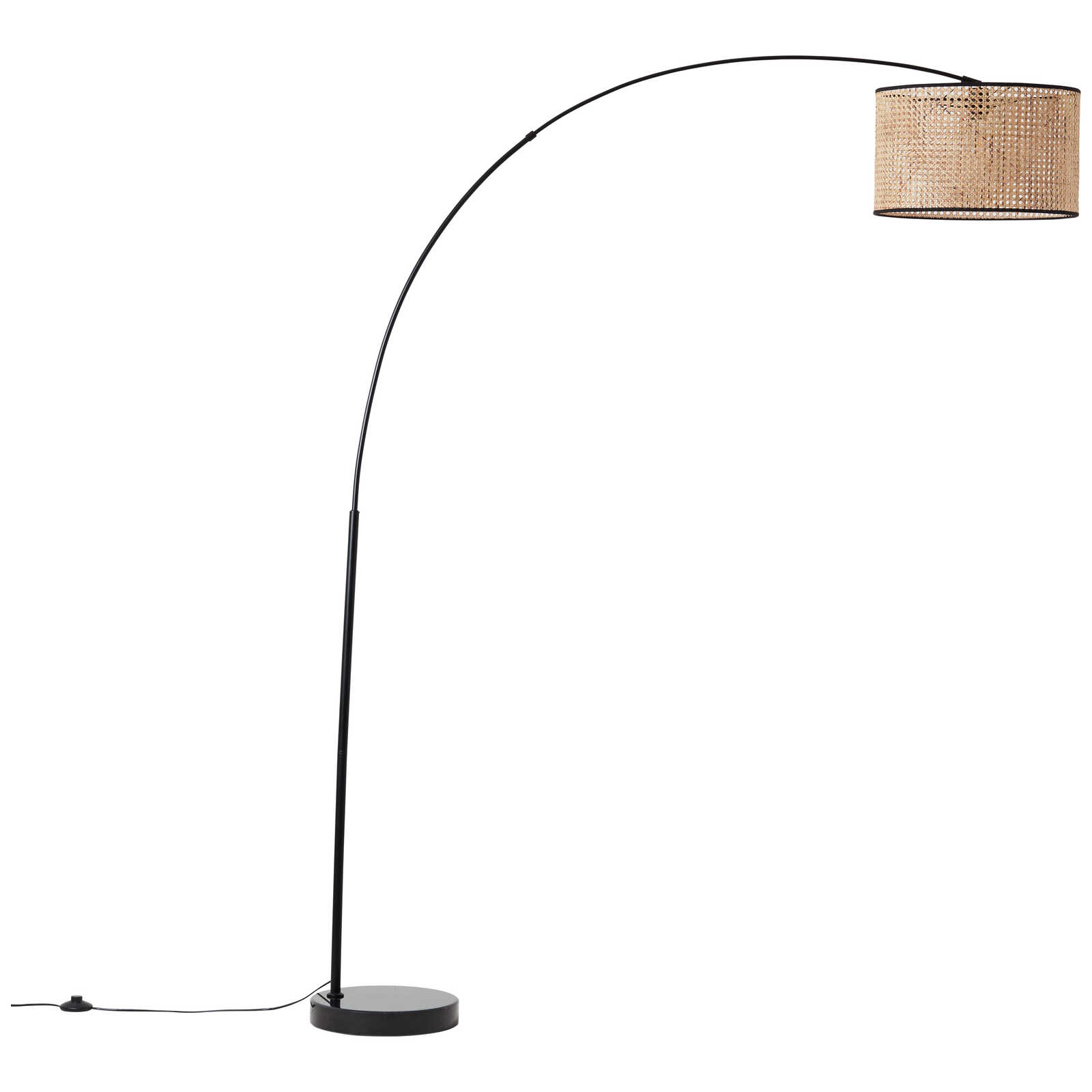 Bogenstandleuchte aus Rattan - Toni 7 – Beige