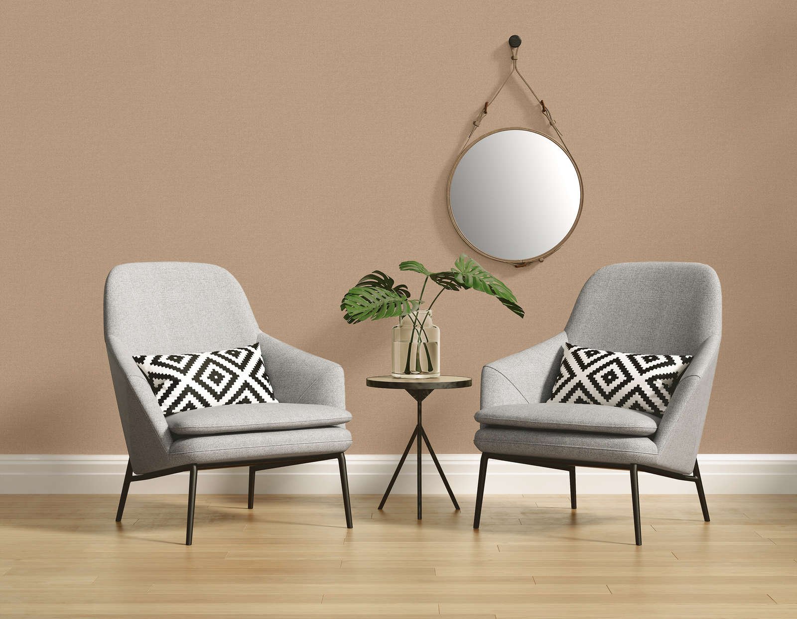             Textiloptik Tapete Vlies mit Struktureffekt, einfarbig – Beige
        