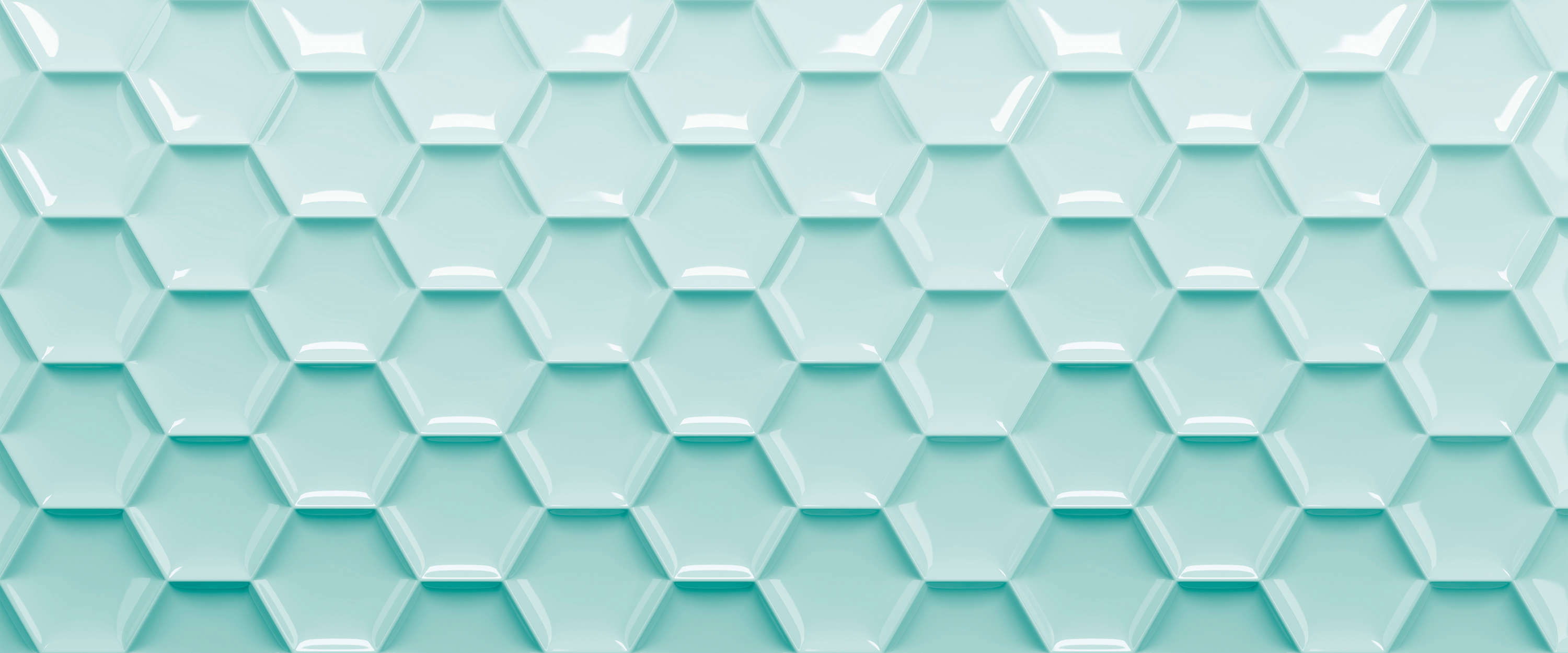             Grafik Fototapete 3D Kunststoff Waben in Mintgrün
        