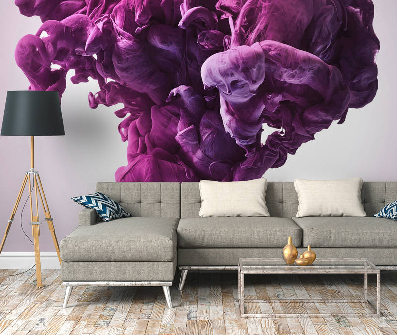             Abstrakte Fototapete gemustert – Violett, Weiß
        