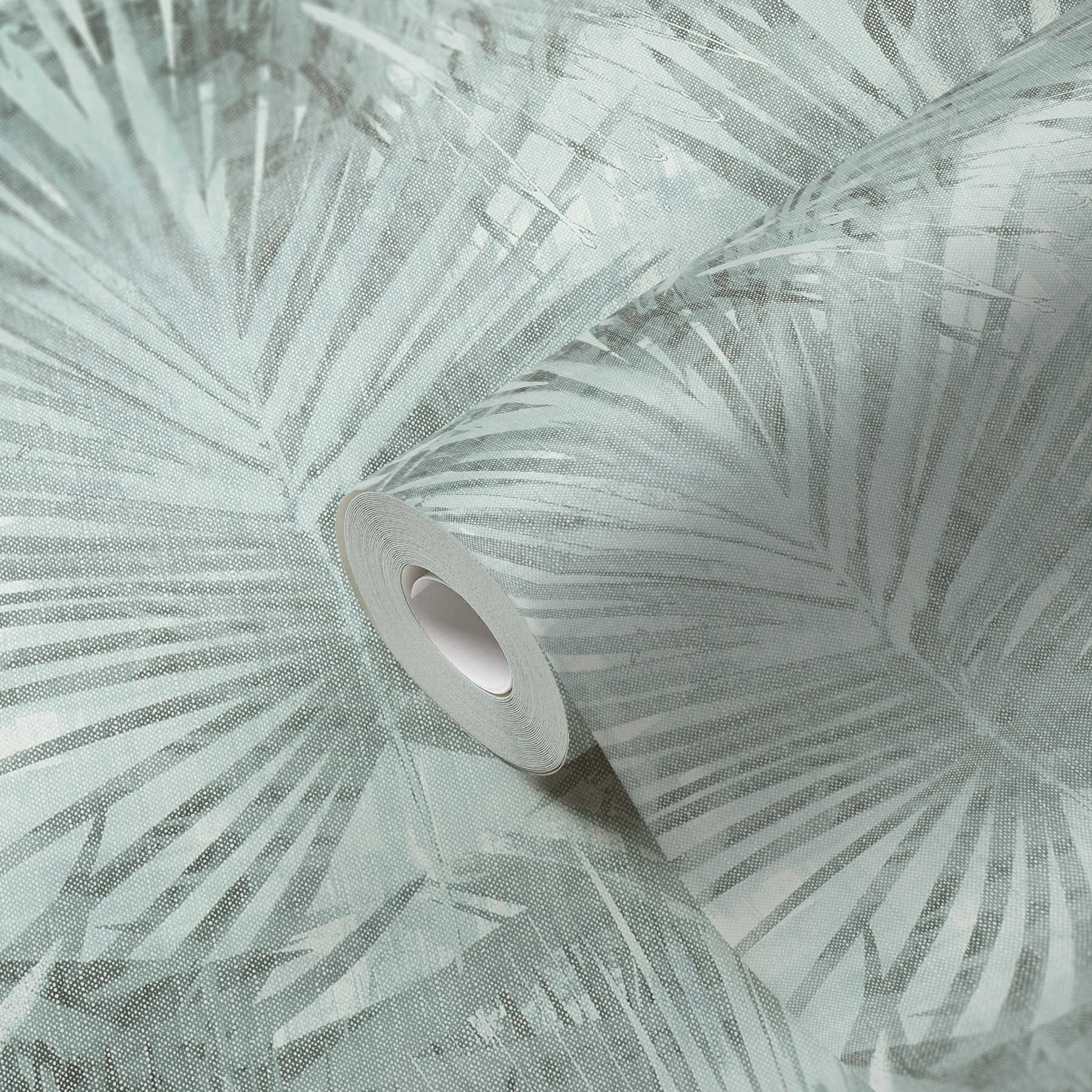             Blätter Vliestapete mit abstraktem Farn-Muster – Grün
        