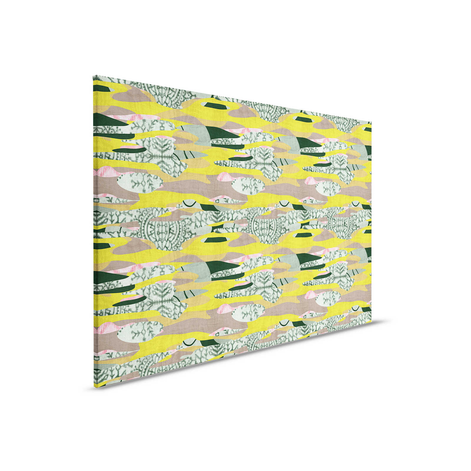         Zimbabwe 1 - Motif toile jaune & vert, inspiré de l'Afrique - 0,90 m x 0,60 m
    